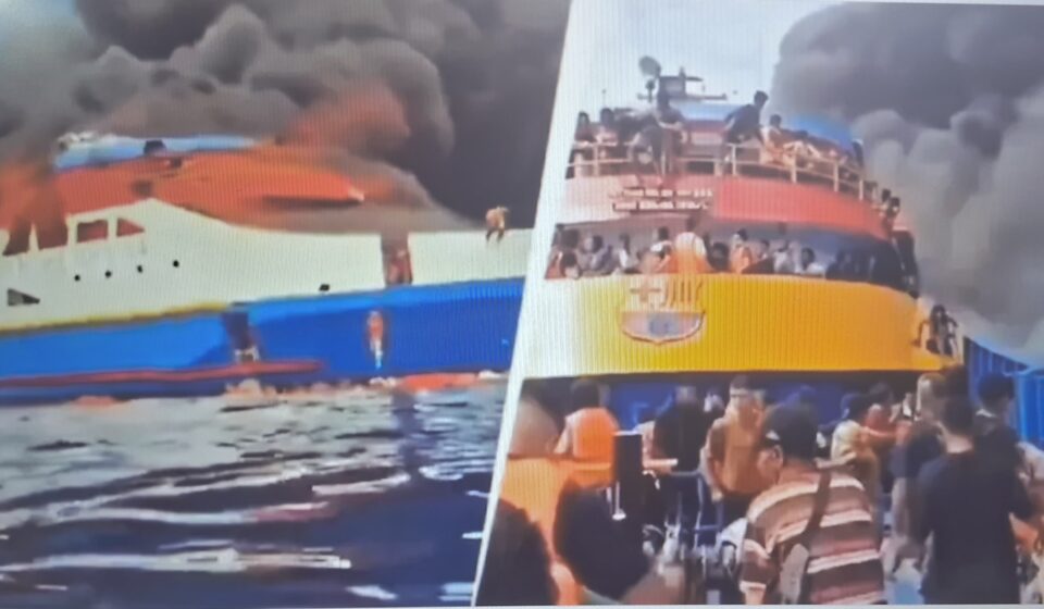 Fierce fire breaks out on a ferry near Indonesia's Madura island, 5 dead, 41 missing